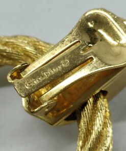Christian Dior Pavé Crystal Door Knocker Hoop Clip-On Earrings - Image 5