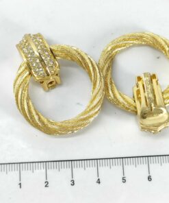 Christian Dior Pavé Crystal Door Knocker Hoop Clip-On Earrings - Image 6