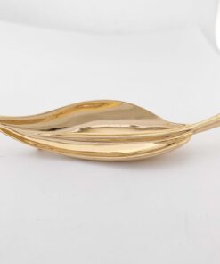 Givenchy Polished Gold-Tone Fluid Leaf Brooch