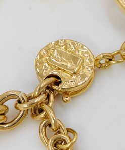 Yves Saint Laurent Gold-Tone Oval Link Blue Accent Station Bracelet, additional view 4