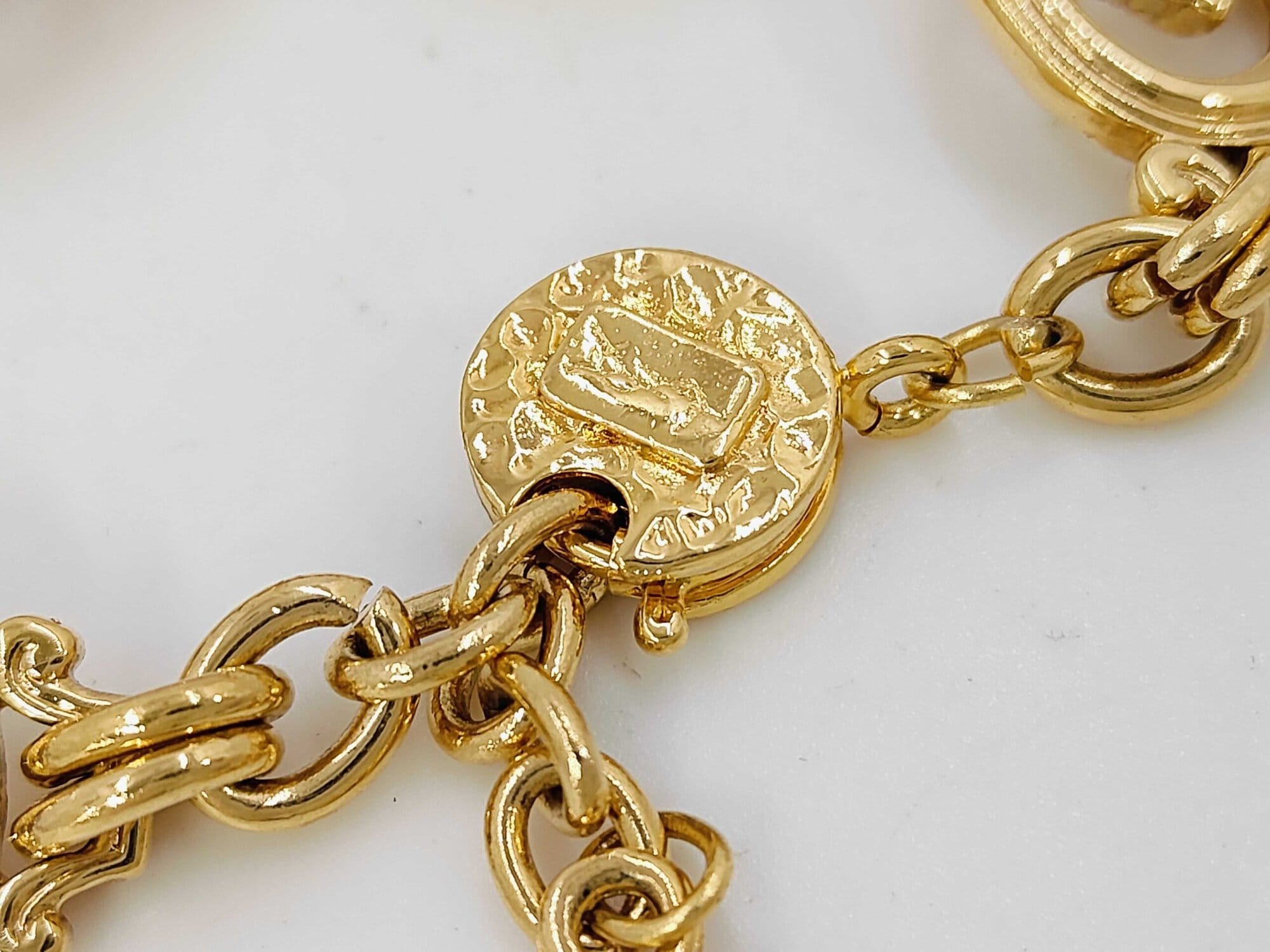 Yves Saint Laurent Gold-Tone Oval Link Blue Accent Station Bracelet, additional view 4