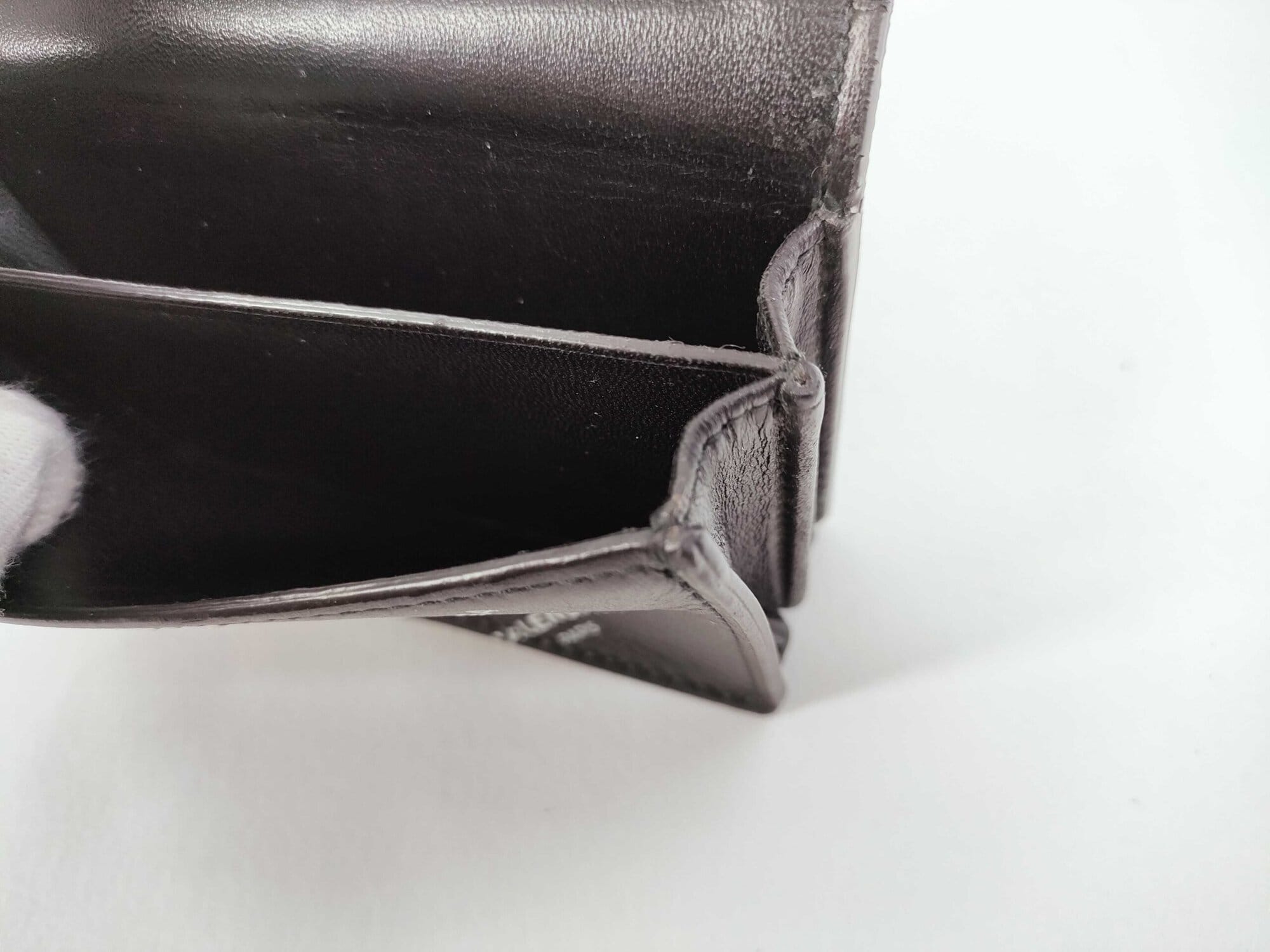 Balenciaga Cash Allover Logo Leather Mini Trifold Wallet - Image 10