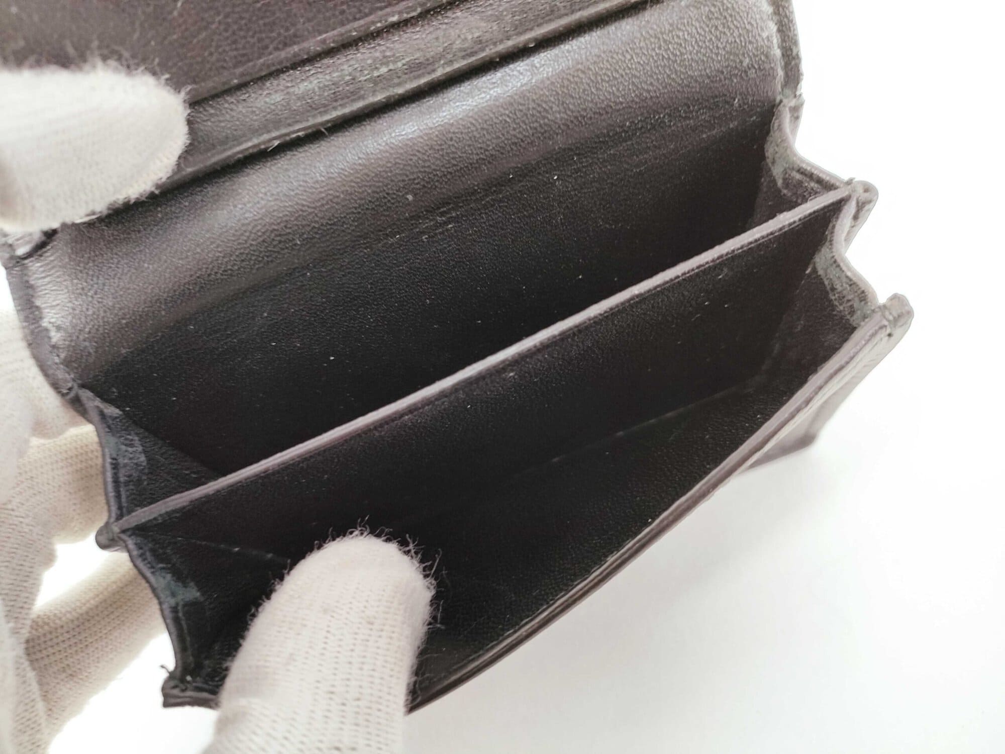 Balenciaga Cash Allover Logo Leather Mini Trifold Wallet - Image 9