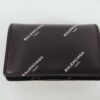Balenciaga Cash Allover Logo Leather Mini Trifold Wallet
