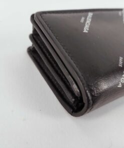 Balenciaga Cash Allover Logo Leather Mini Trifold Wallet - Image 3