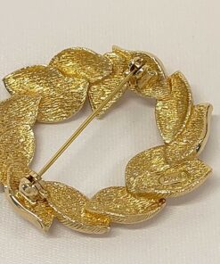 Christian Dior Pavé Crystal Laurel Leaf Wreath Brooch - Image 2