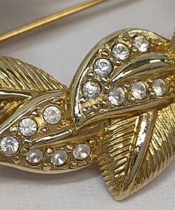 Christian Dior Pavé Crystal Laurel Leaf Wreath Brooch - Image 6