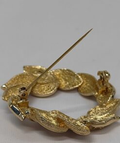 Christian Dior Pavé Crystal Laurel Leaf Wreath Brooch - Image 4