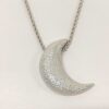 Christian Dior Textured Pavé Crystal Crescent Moon Necklace