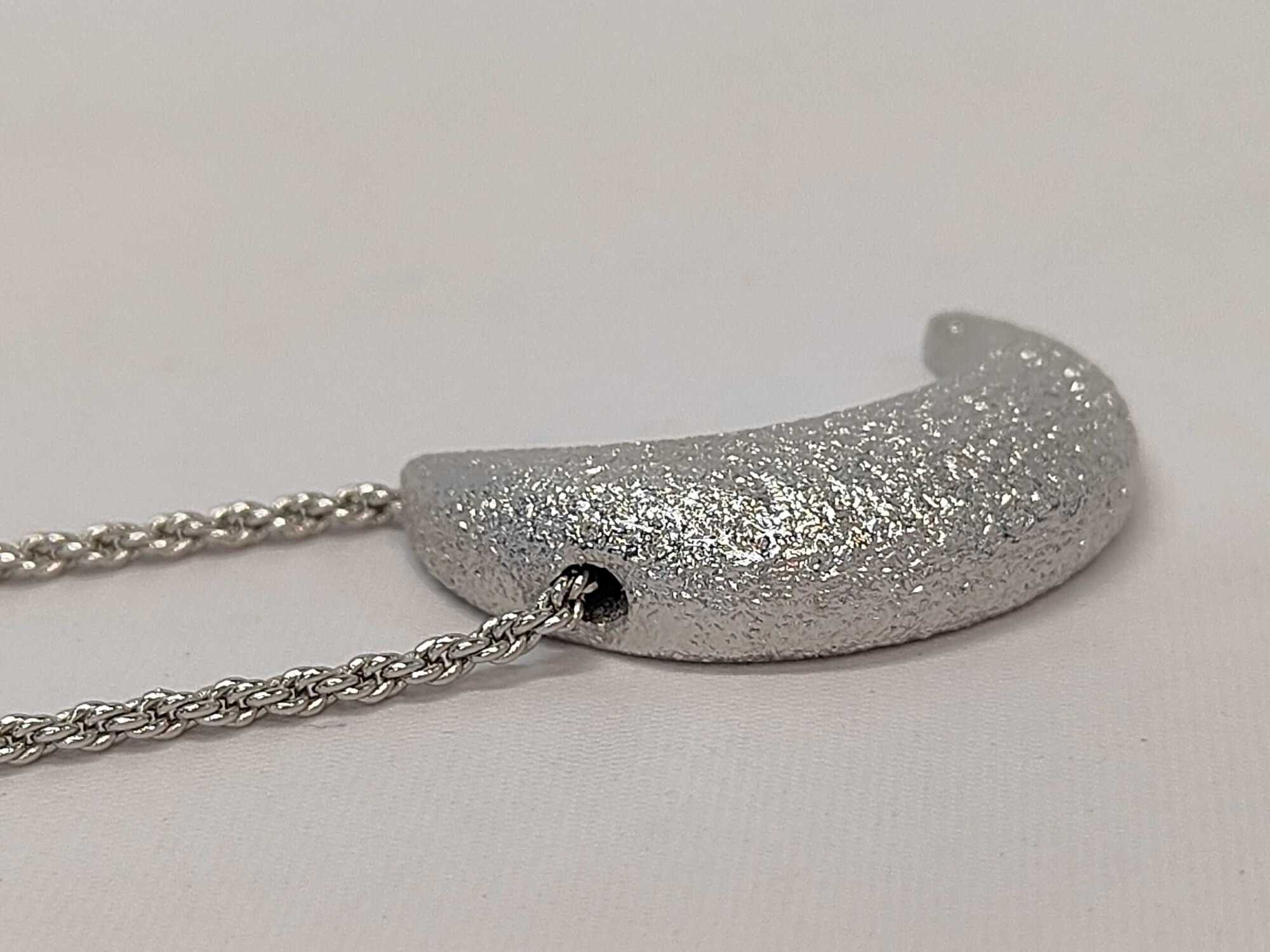 Christian Dior Textured Pavé Crystal Crescent Moon Necklace - Image 3