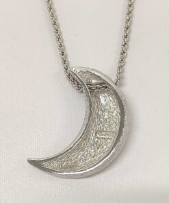 Alternative view of Christian Dior Textured Pavé Crystal Crescent Moon Necklace