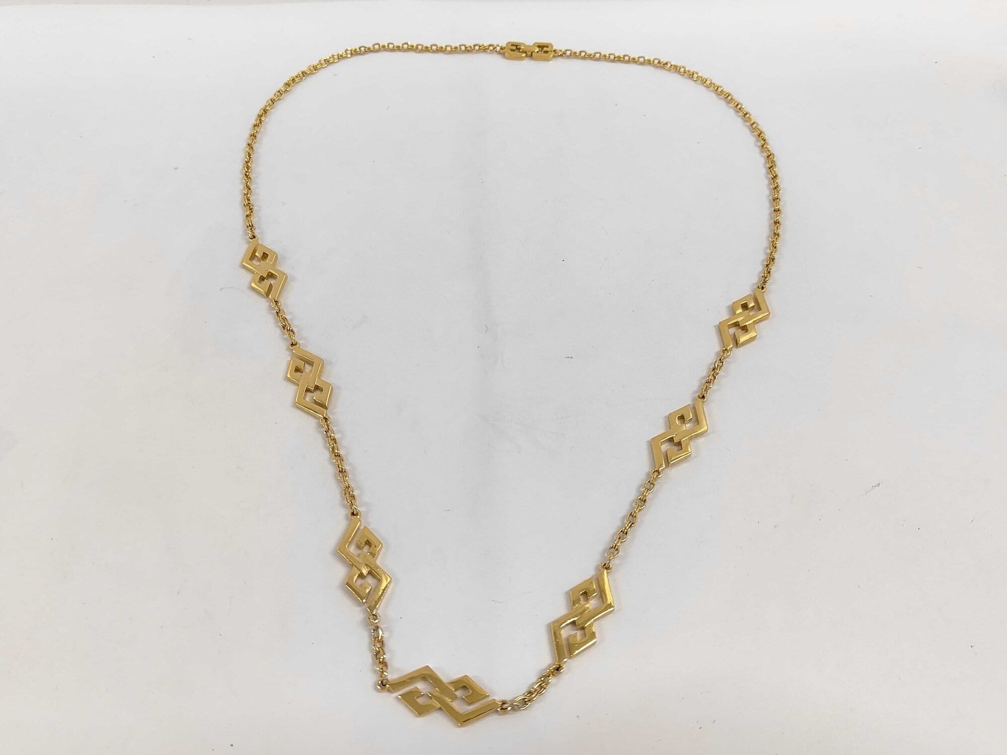 Givenchy Double G Interlocking Geometric Logo Station Necklace