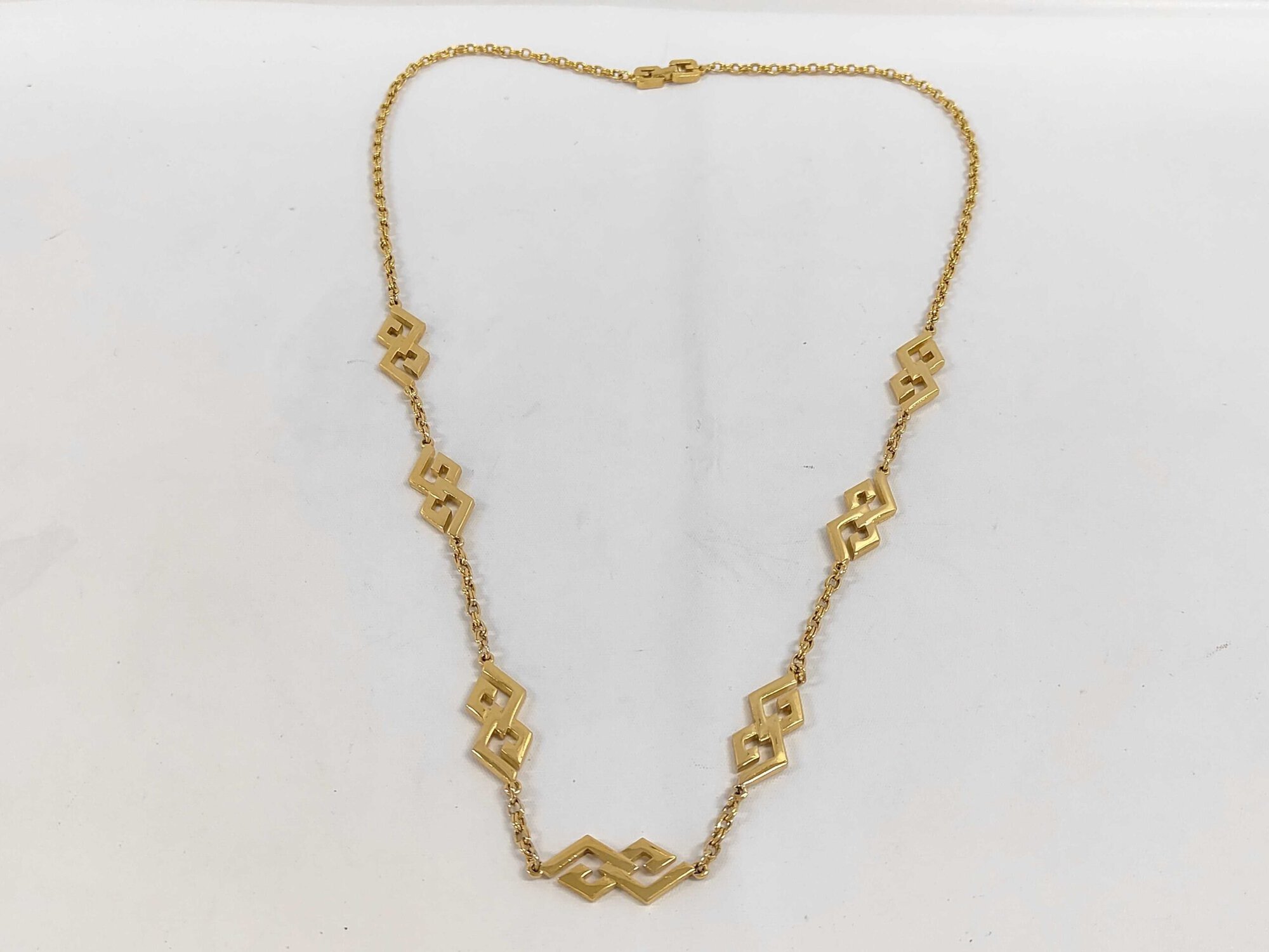 Givenchy Double G Interlocking Geometric Logo Station Necklace - Image 2