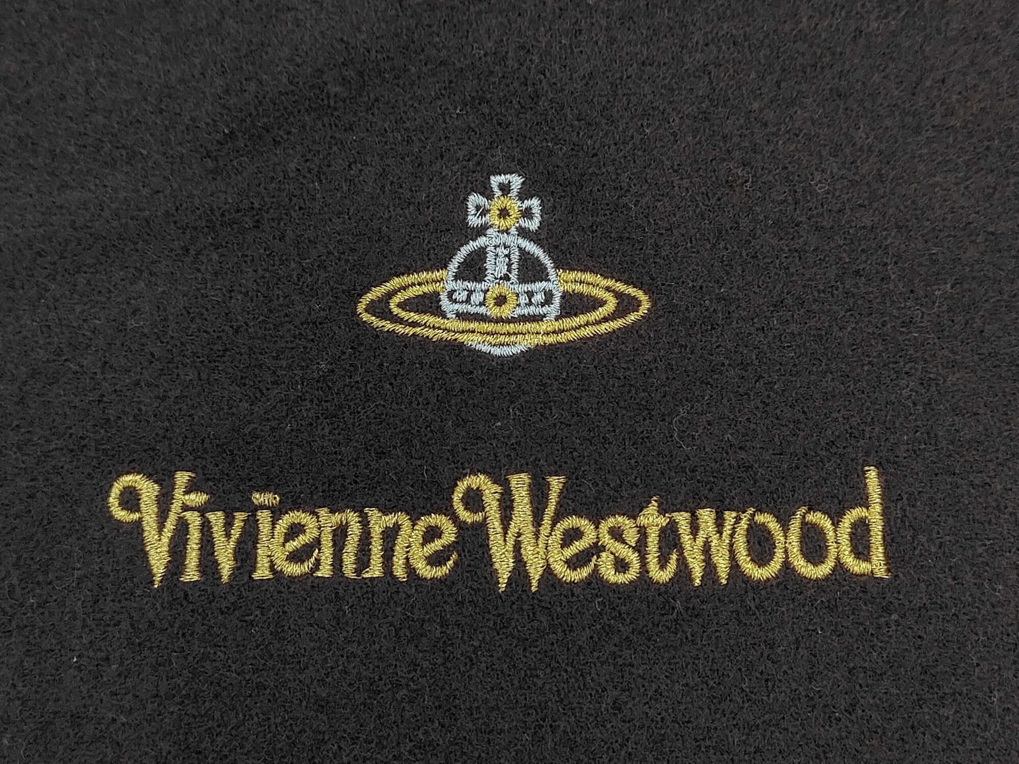 Vivienne Westwood Embroidered Orb Logo Fringed Wool Scarf - Image 4