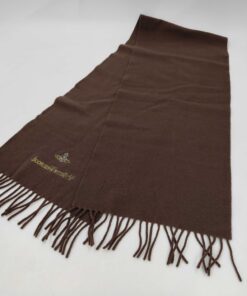 Vivienne Westwood Embroidered Orb Logo Fringed Wool Scarf - Image 2