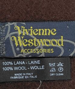 Vivienne Westwood Embroidered Orb Logo Fringed Wool Scarf - Image 5