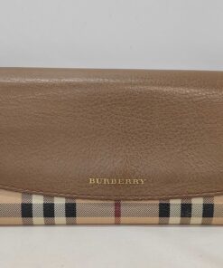 Burberry House Check Grained Leather Porter Continental Wallet
