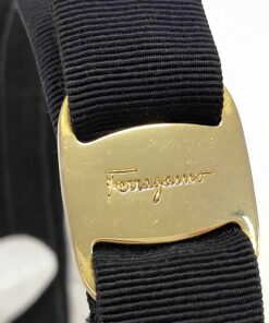 Ferragamo Black Grosgrain Vara Bow Headband - Image 5