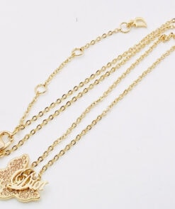 Christian Dior Crystal Butterfly Pendant Necklace - Image 3