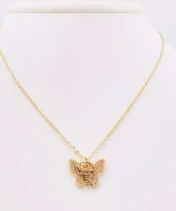 Christian Dior Crystal Butterfly Pendant Necklace - Image 2