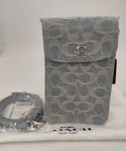Coach Phone Crossbody in Signature Denim