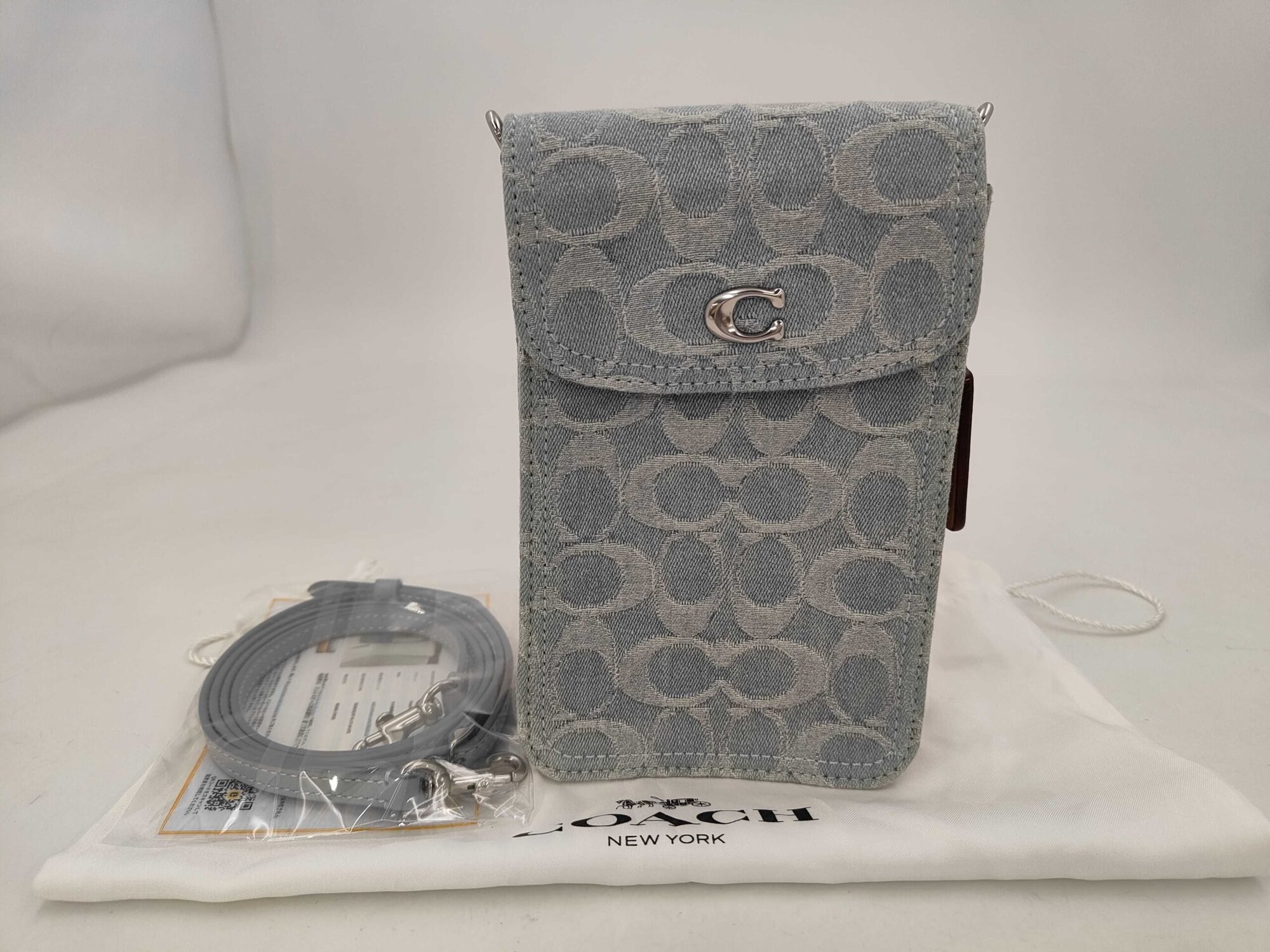 Coach Phone Crossbody in Signature Denim
