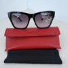 Guess GU00113 Square Cat-Eye Sunglasses – Shiny Black with Gradient Smoke Lenses