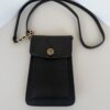 Tory Burch Robinson Mixed Media Leather Phone Crossbody Bag – Black