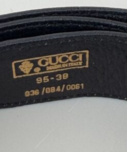 Alternative view of Gucci Interlocking G Oval Two-Tone Buckle Web Canvas Belt – 95/38