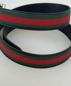Gucci Interlocking G Oval Two-Tone Buckle Web Canvas Belt – 95/38 - Image 3