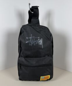 Authentic Stüssy Vintage 2011 "Smart" Magazine Black Nylon Sling Backpack Bag