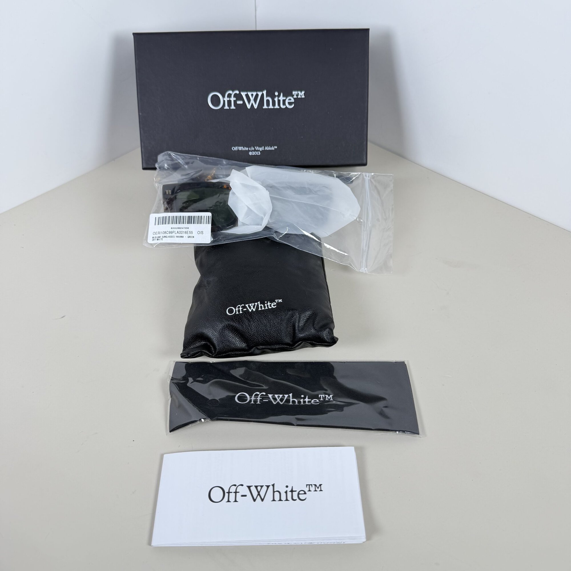Off-White™ Midland Havana Square Sunglasses with Green Lenses & Original Box NWT - Image 2