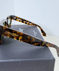 Off-White™ Midland Havana Square Sunglasses with Green Lenses & Original Box NWT - Image 3