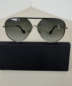 Authentic LOEWE LW40017U Geometric Metal Aviator Sunglasses with Grey Gradient Lenses