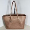 Fendi Metallic Pink Selleria Cuoio Romano Leather Shopping Roll Tote Bag