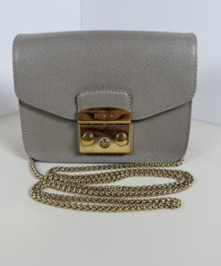 Furla Metropolis Saffiano Leather Mini Crossbody Chain Bag