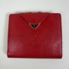Yves Saint Laurent Triangle Logo Grained Leather Kiss-Lock Wallet