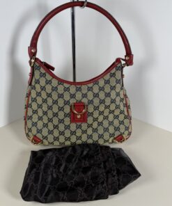 Gucci Small Abbey D-Ring GG Canvas Shoulder Hobo Bag