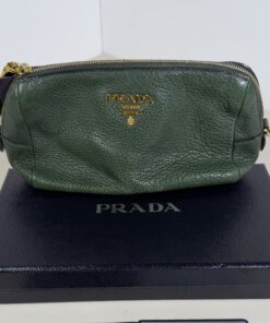 Prada Vitello Phenix Grained Leather Cosmetic Pouch