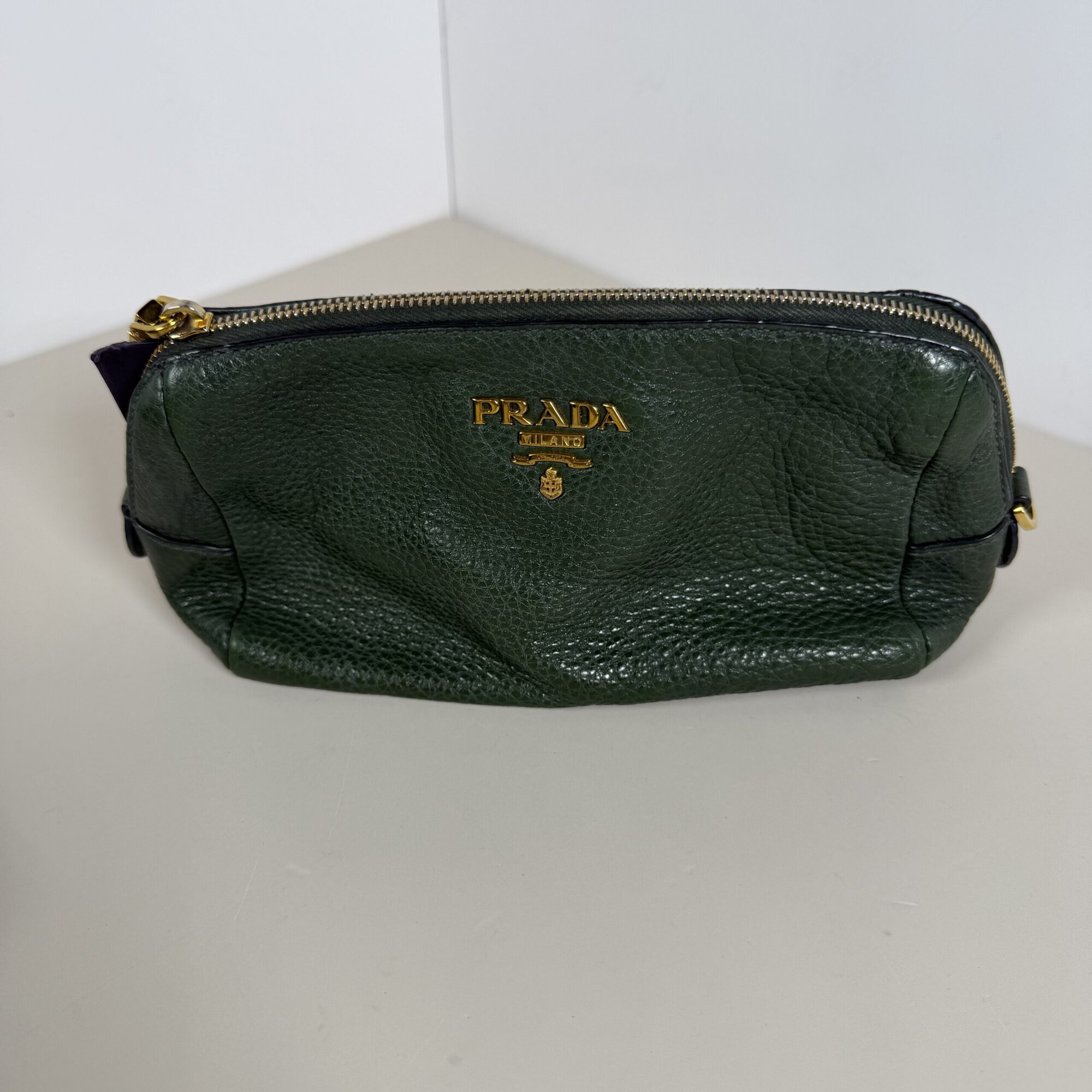 Prada Vitello Phenix Grained Leather Cosmetic Pouch image 2
