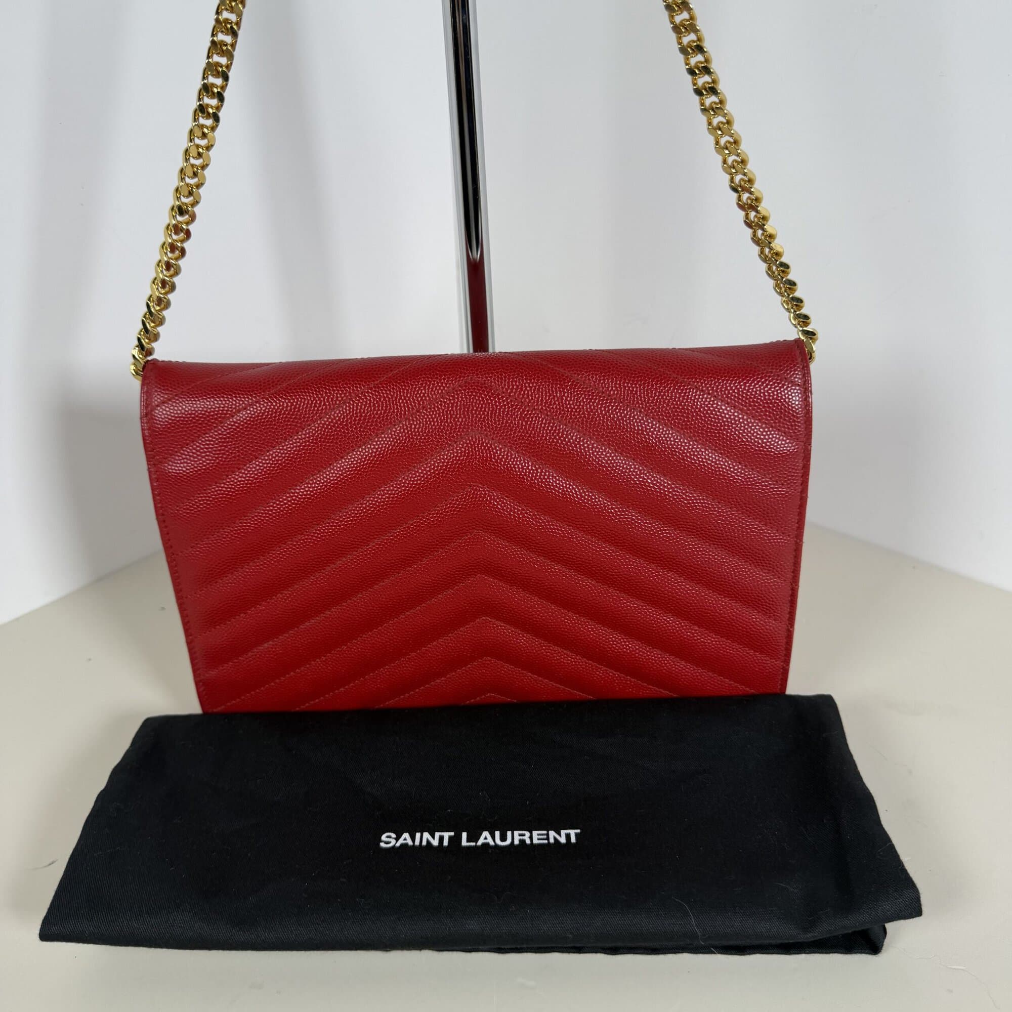 Saint Laurent Cassandre Matelassé Large Wallet-on-Chain (WOC) Bag