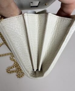 Gucci White Leather Web Ophidia Continental Chain Wallet - Image 5