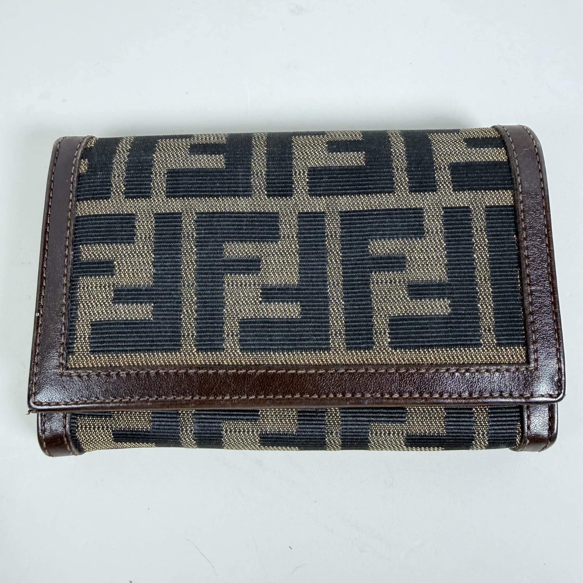 Fendi Zucca Canvas Continental Flap Wallet