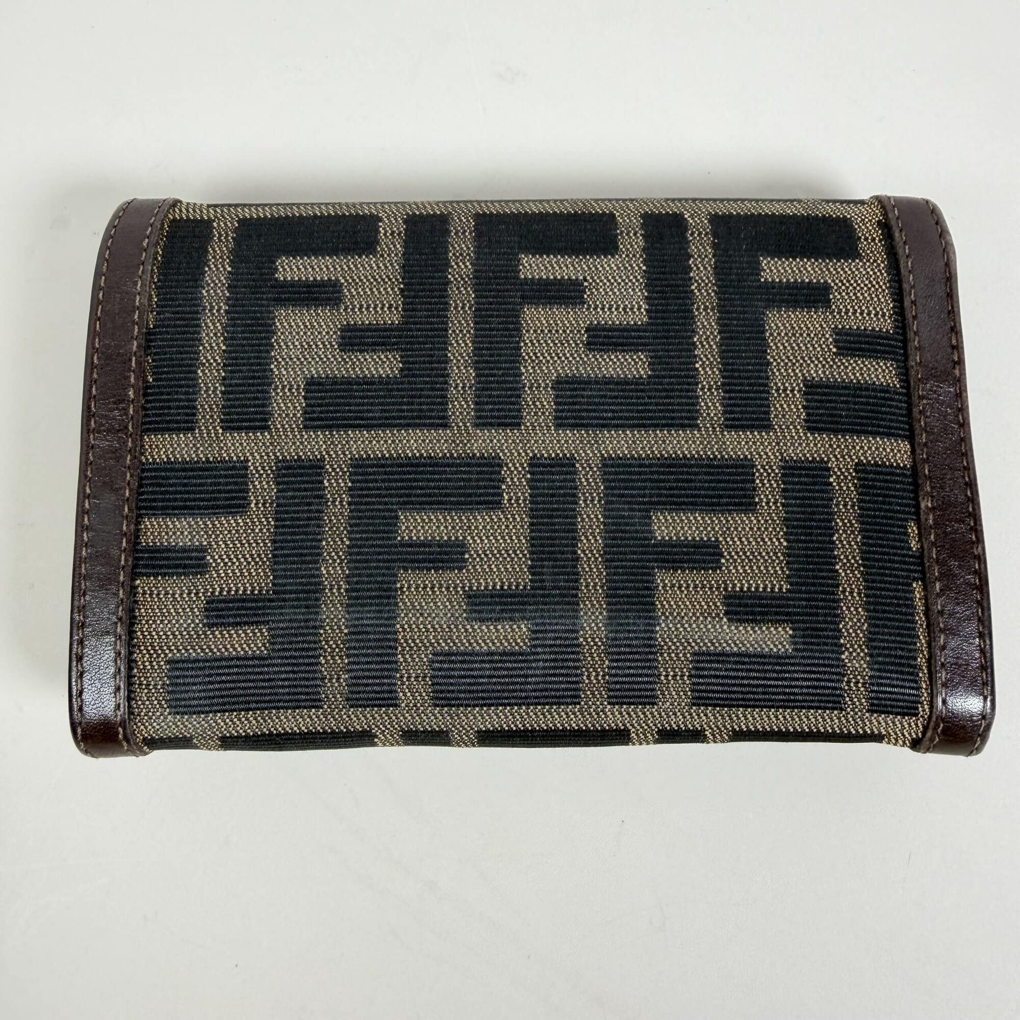 Vintage Fendi Zucca Canvas Continental Flap Wallet