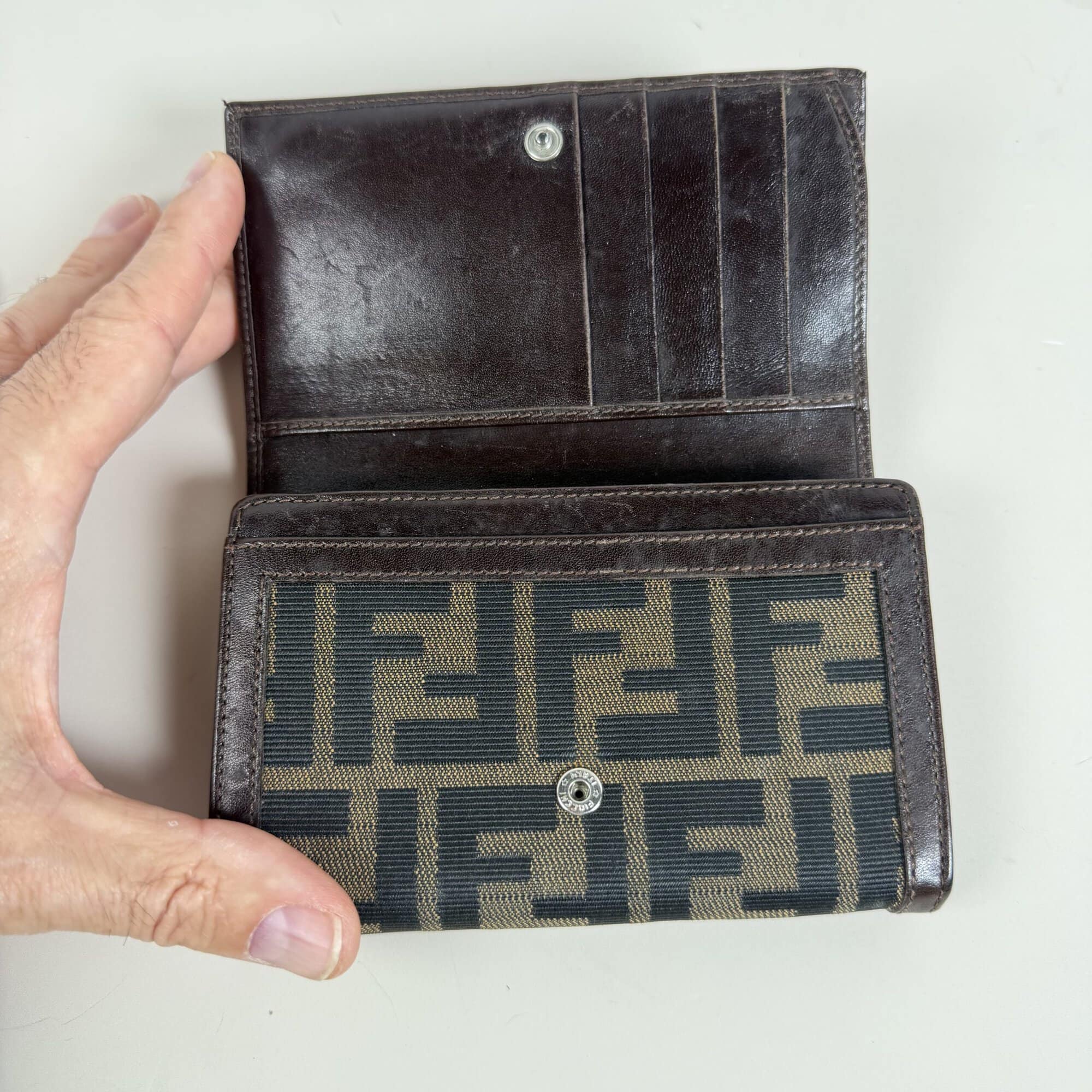 Fendi Zucca Canvas Continental Flap Wallet - Image 3