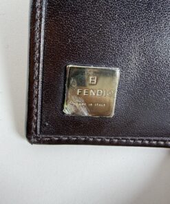Fendi Zucca Canvas & Brown Leather French Wallet - Image 4