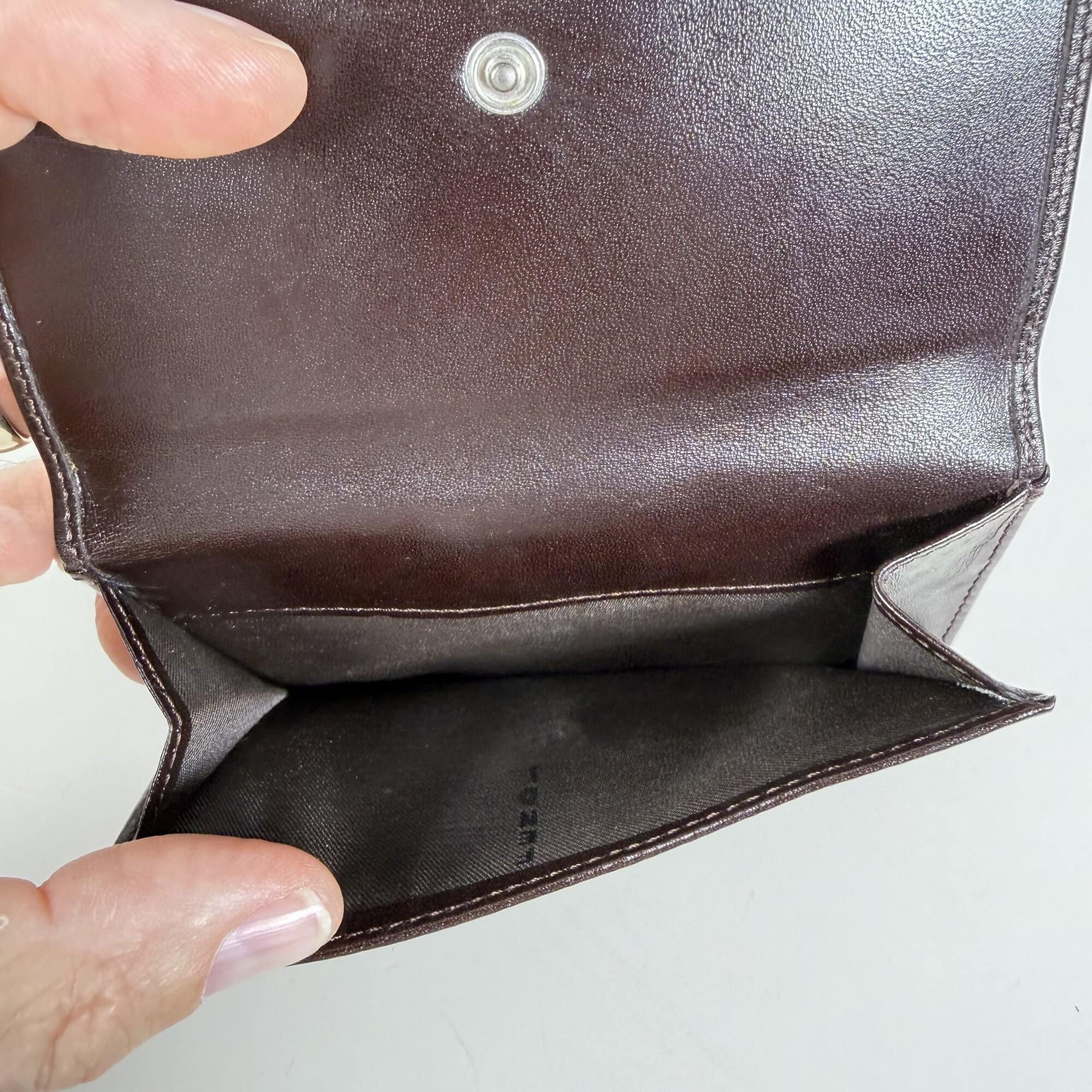 Fendi Zucca Canvas & Brown Leather French Wallet - Image 6