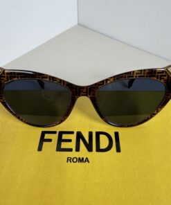 Fendi Iridia Zucca Monogram Cat-Eye Sunglasses