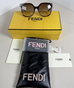 Fendi Oversized Square Tortoiseshell Sunglasses