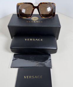 Versace VE4405 Oversized Square Tortoiseshell Sunglasses